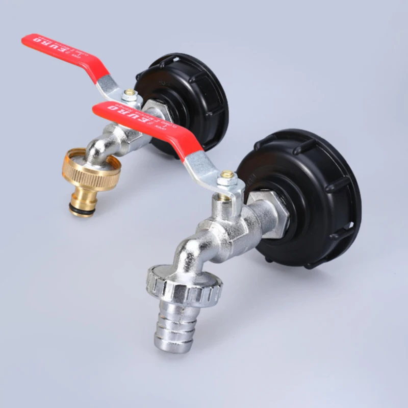 

Durable IBC Tank Tap Adapter S60*6 Coarse Thread to 1/2'' 3/4'' water Connector Replacement Valve Fitting
