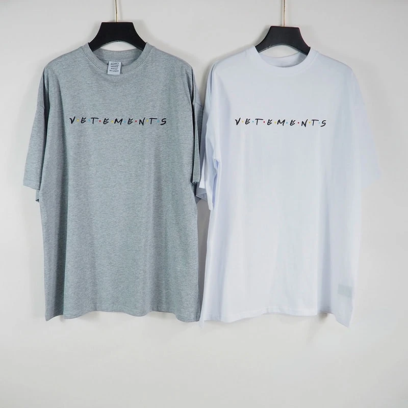 

Oversize Shoulder Drop Loose Vetements Colored Dots Embroidery Logo T-Shirt