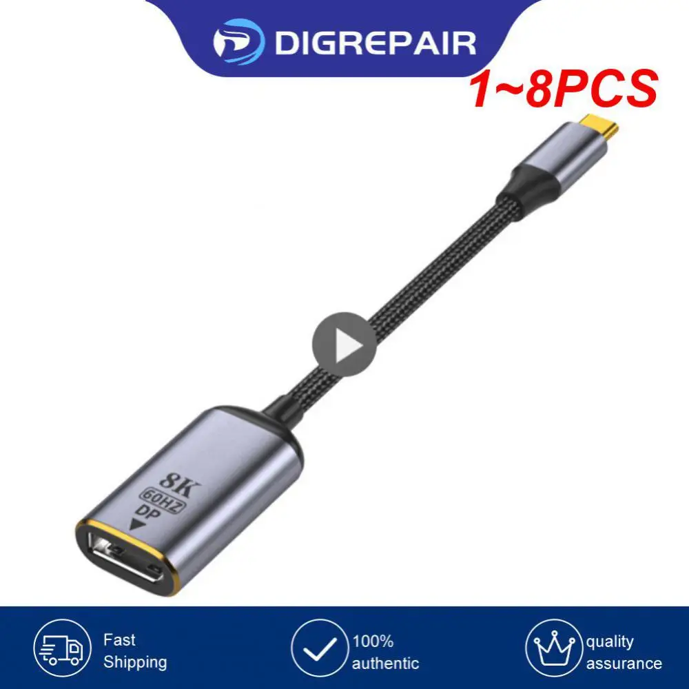 

1~8PCS Type C to Mini DP Displayport Cable Adapter 8K 60Hz Vedio Transfer HDTV DP Coventer for Ipad Laptop Phone TypeC Hub