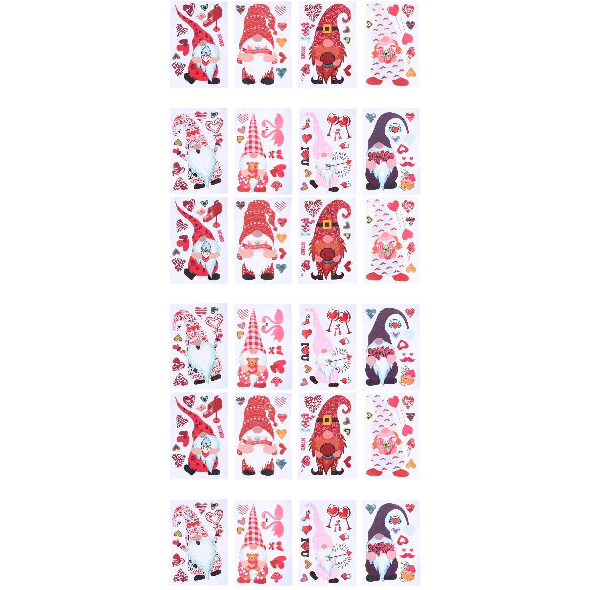 

24 Sheets Valentine's Day Removable Background Wall Stickers Window Stickers