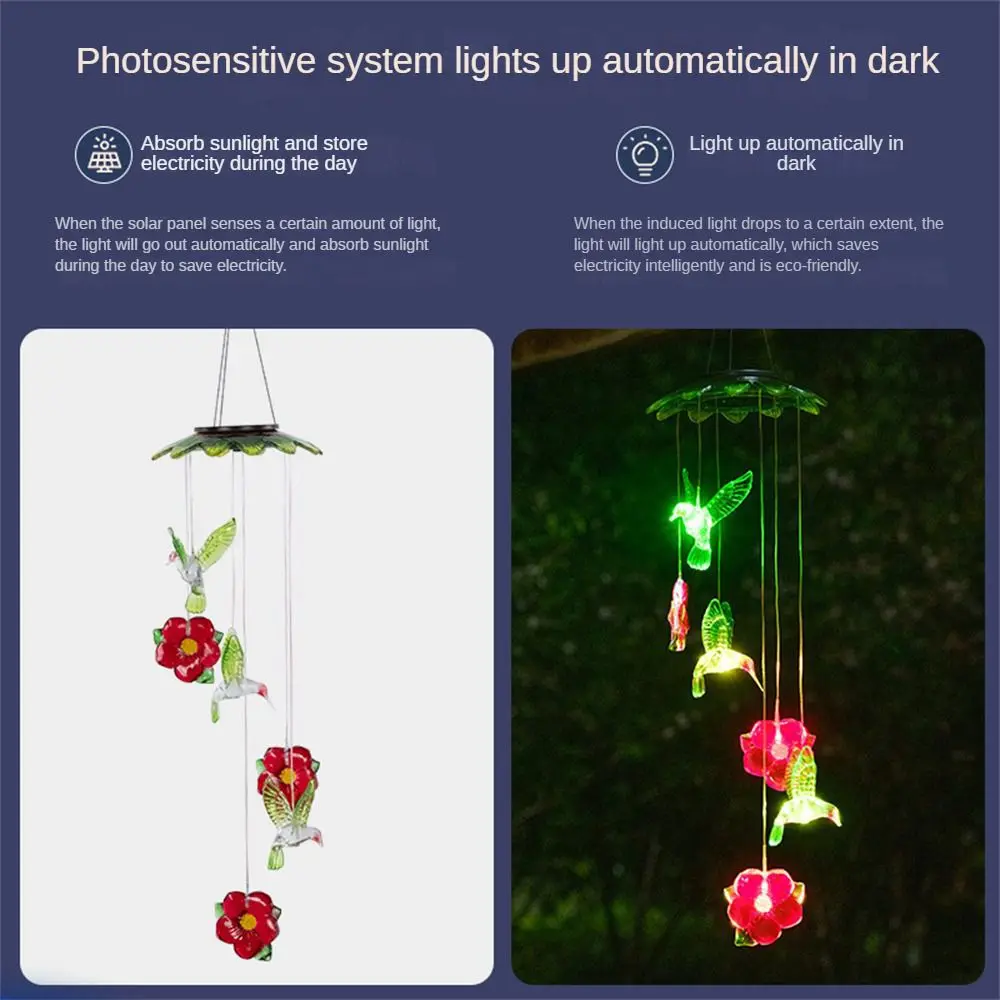 

Цветочная Солнечная лампа Колибри, 6 светодиодов
