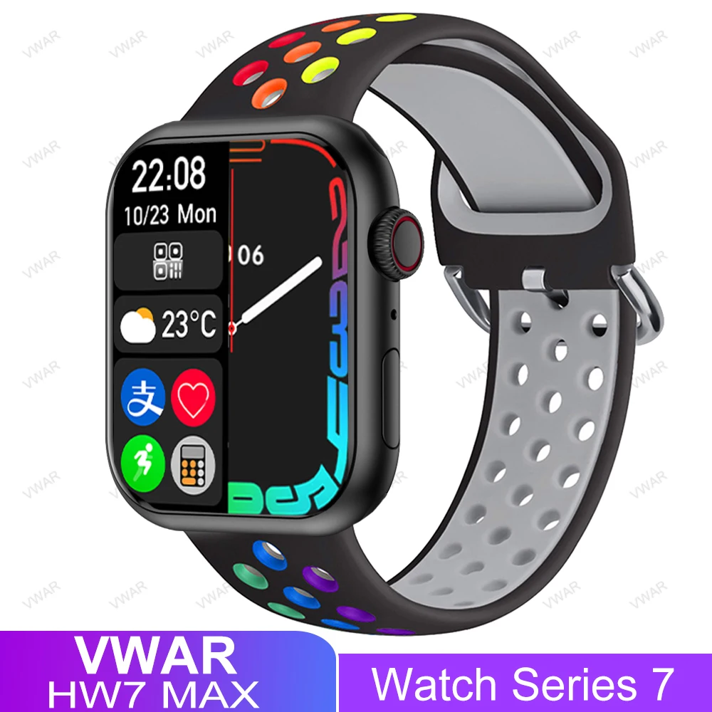 

VWAR HW7 MAX Smart Watch Series 7 NFC Bluetooth Call Heart Rate 1.99" Infinite Screen Smartwatch IWO 16 Pro for IOS Android 2022