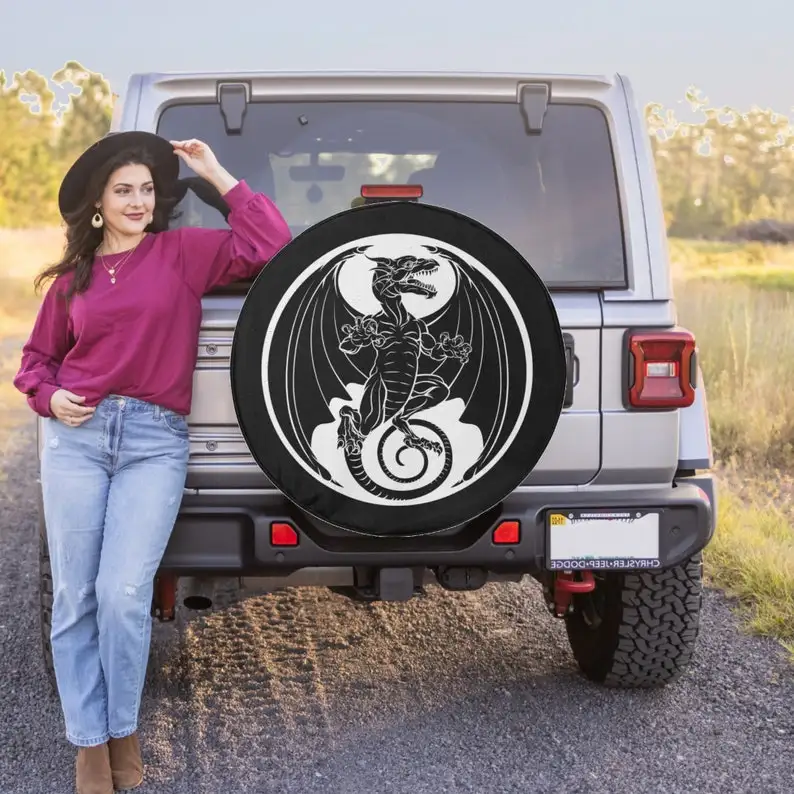 

Крышка шины китайского дракона-запасная крышка шины для Jeep Wrangler, Jeep Liberty, 2021 Bronco, RV, RV-опционально