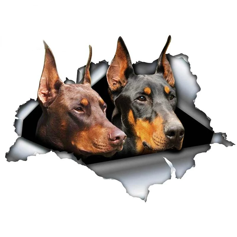 

13 см x 9,7 см черно-красная Автомобильная наклейка Doberman рваная металлическая наклейка Светоотражающая наклейка s Водонепроницаемая Автомоби...