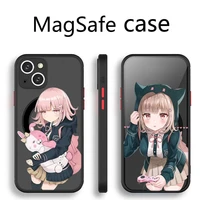 chiaki nanami danganronpa transparent magsafe magnetic magnet phone case for for iphone 13 12 11 pro max mini