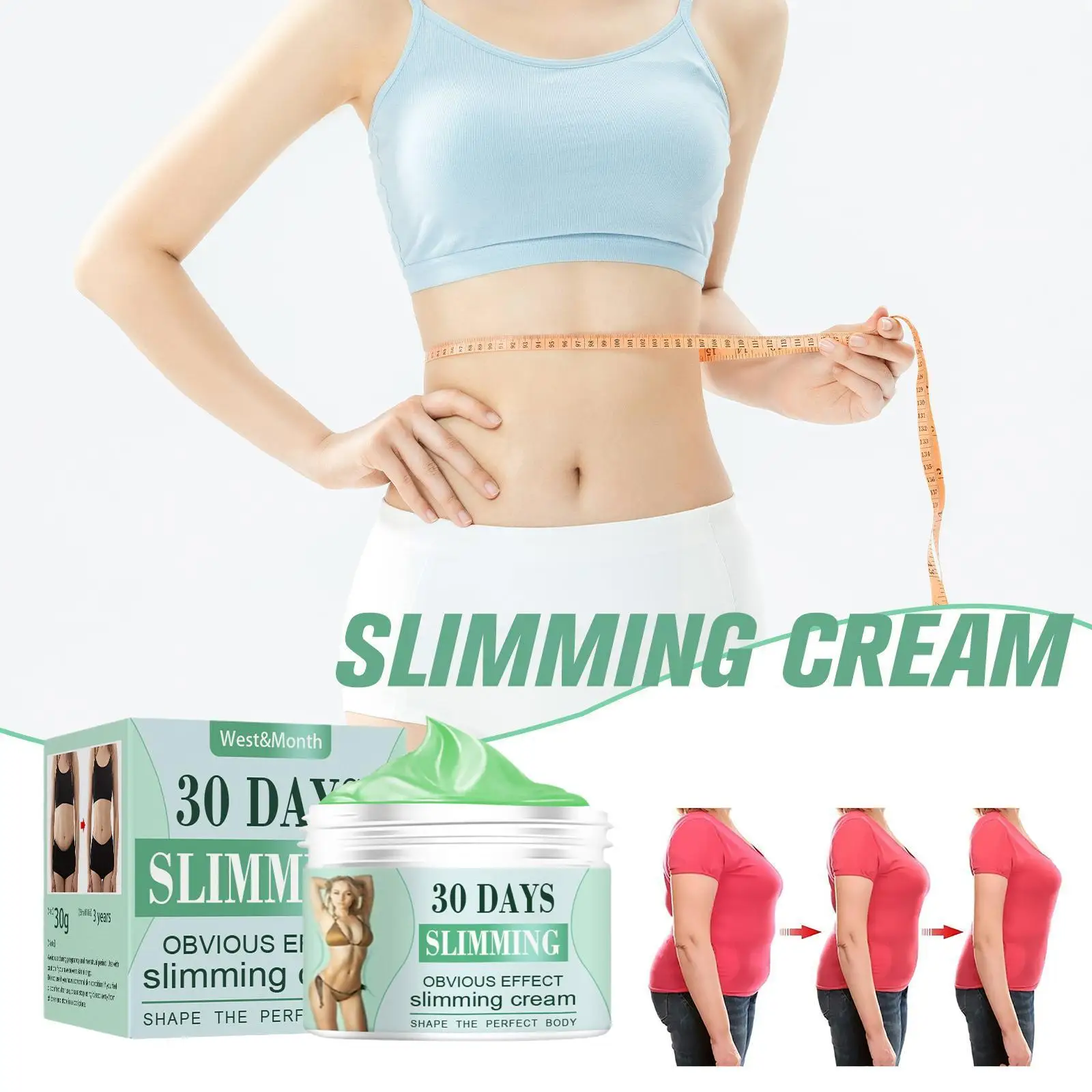 

30ml Slimming Cream Fat-reducing Fitness Loss Weight Fat Burner Cream for Body Slimming Body Fat Reduction M8U0
