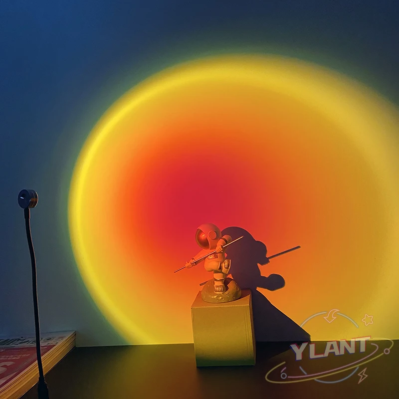 

YLT Sunset Lamp USB Night Light Christmas Projector Atmosphere Home Decoration Photography Lighting Coffee Shop Wall for Live