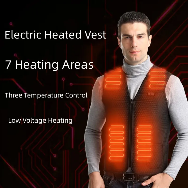 Men USB Infrared 16 Heating Areas Vest Jacket Unisex Winter Electric Heated Vest Waistcoat For Sports Hiking Oversized 4XL