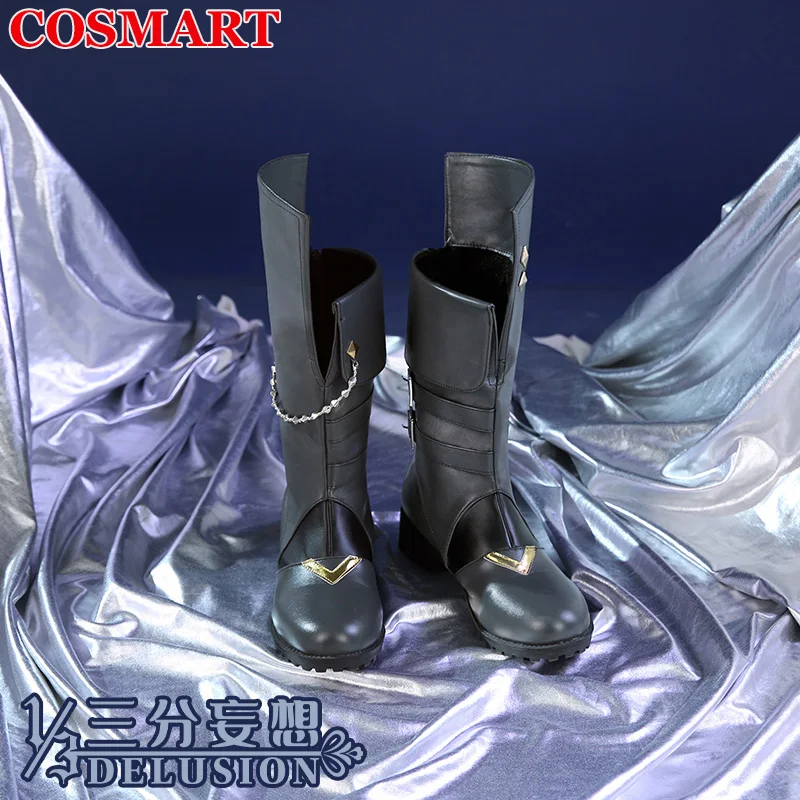 

COSMART Hat Game Genshin Impact Tartaglia Cosplay Shoes Leather Boots Universal Combat Role Play Used Accessories Unisex