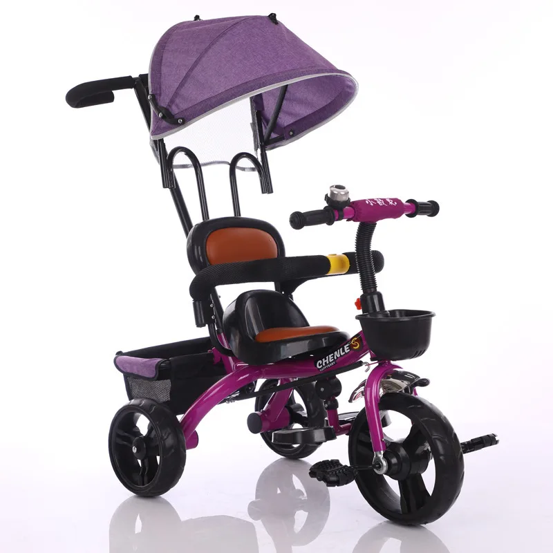 Carbon steel frame children's tricycle 1-6 years old children's tricycle trolley rotating seat children's tricycle