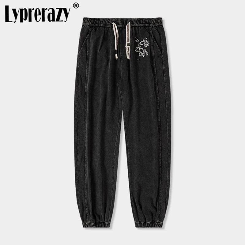 Lyprerazy национальный стиль вышивка повседневные брюки тканые на шнуровке