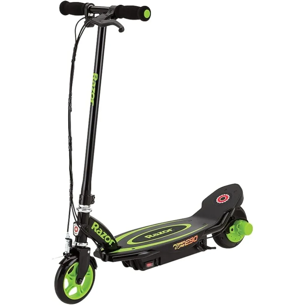 

Razor Power Core E90 Electric Scooter Kids Ages 8+ - 98w Hub Motor Up to 10 mph and 65 min Ride Time, for Riders up to 120 lbs