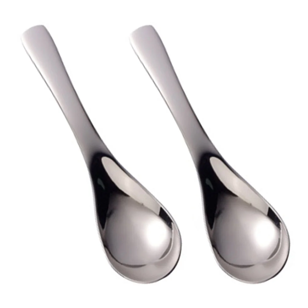 

Stainless Steel Spoon Soup Spoons Tasting Spoon Cocktail Spoons Tableware for Dessert Tea Coffee Home Kitchen Restaurant 2pcs