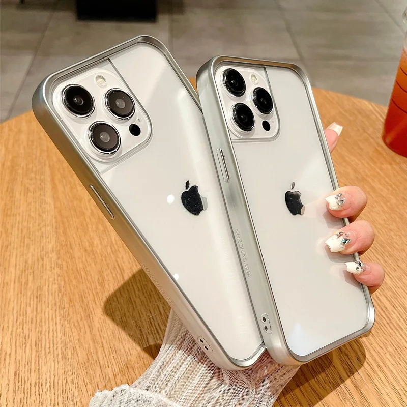 2 в 1 Прозрачный ударопрочный акриловый чехол для iPhone 11 12 13 14 15 Pro Max