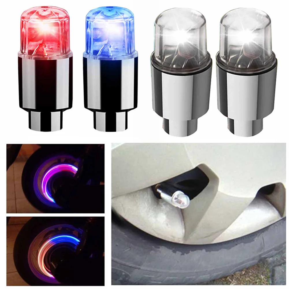 4PCS Colorful Auto Shining Car Auto Wheel Tire Tyre Light Hub Lamp Air Valve Stem LED Light With Cap Cover Car Styling Light