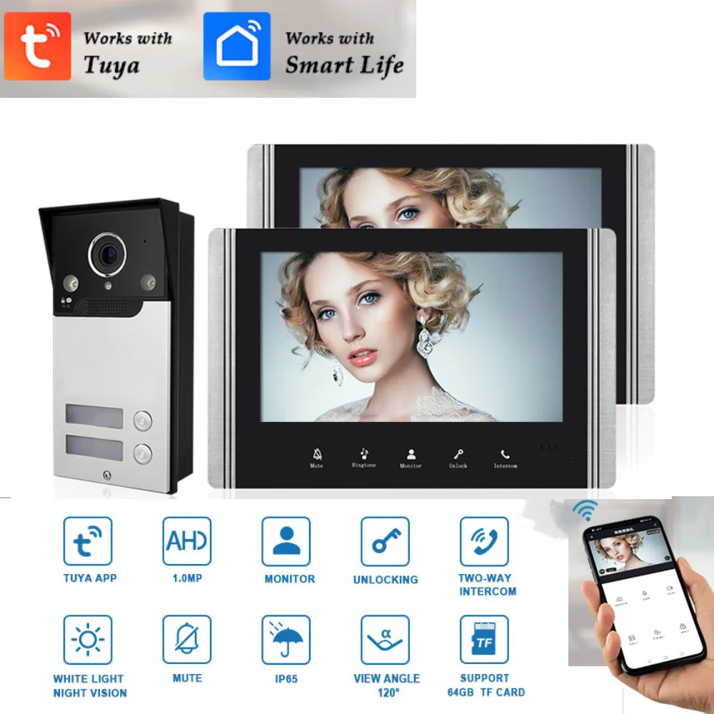 

Wifi Video Intercom For Home 7" Monitor Doorphone IR Night Vision Auto Record Video Doorbell Smart Home Intercoms For Apartment