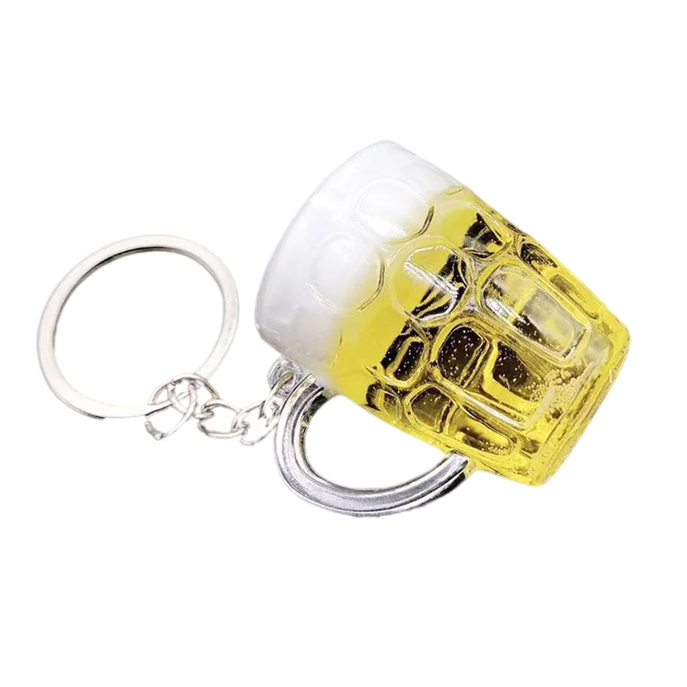

1PC Simulation Beer Cup Key Chain Acrylic Mini Beer Cup Pendant Decoration