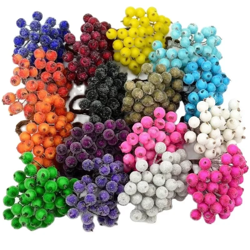 

40pcs Mini Artificial Flower Fruit Foam Berry Christmas Decoration Bouquet For Wedding Home Decor DIY Scrapbooking Bacca Wreath