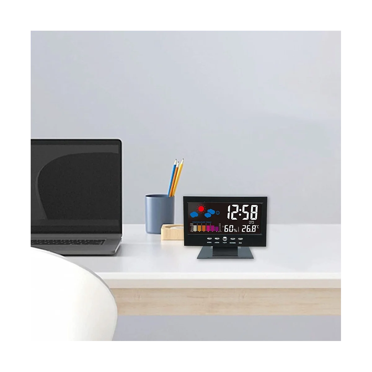 

Настольные часы с цветным экраном для измерения температуры и влажности, беспроводные проекционные часы с ЖК-экраном