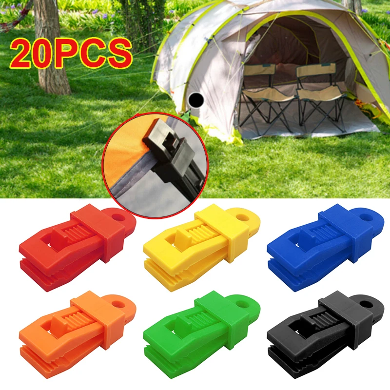 

Shade Hook Camping Clamp Cloth Clip Heavy Duty Tarp Grip For For Adjustable Lock 20/10pcs Tent Windproof Reusable Curtains