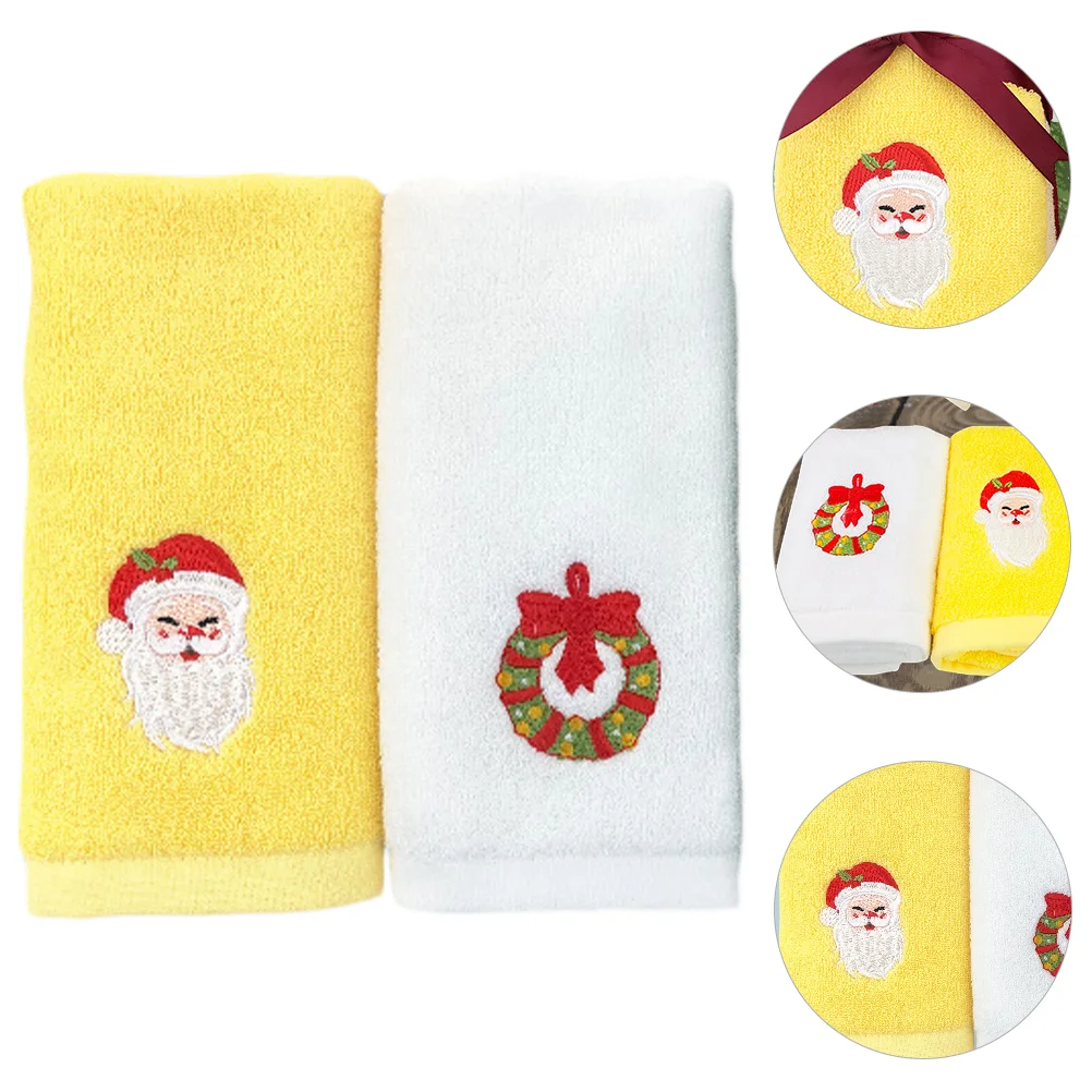 S Christmas Bathroom Towel For Hand Gym Xmas Holiday Party Home Gift Bathroom Decoration White Yellow