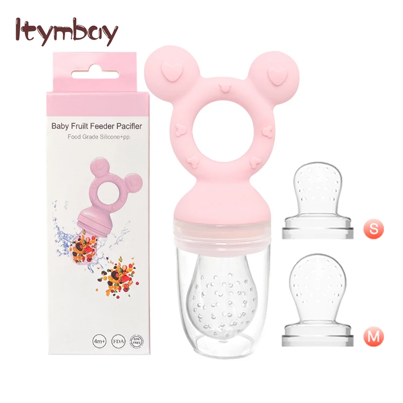 

Baby Feeding Pacifier Newborn Fruit Feeder with Cover Infant Vegetable Food Pacifiers Accessories Silicone Teether