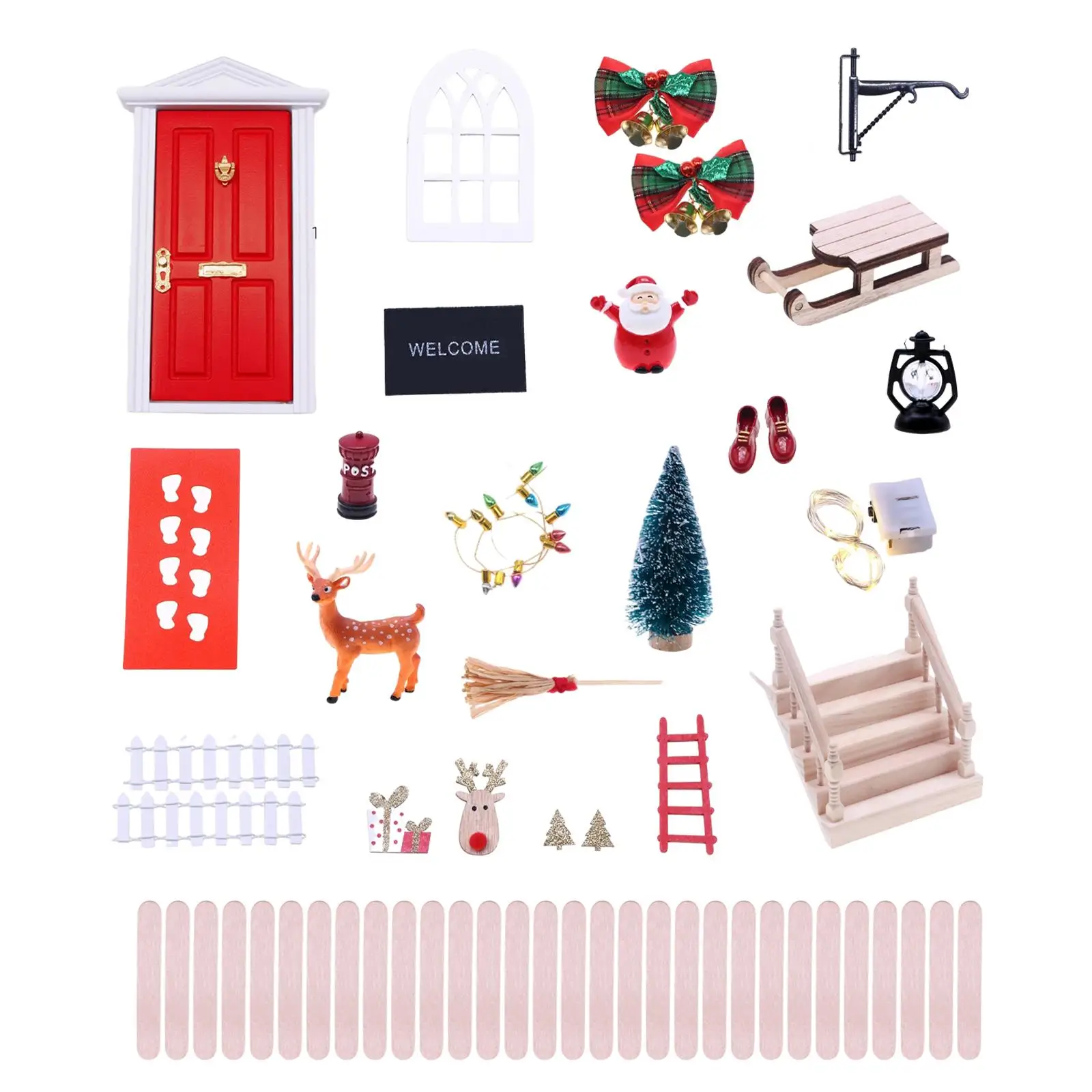 

Red Fairy Girls Door Miniature Gnome Door Christmas for Christmas Tree Carpet
