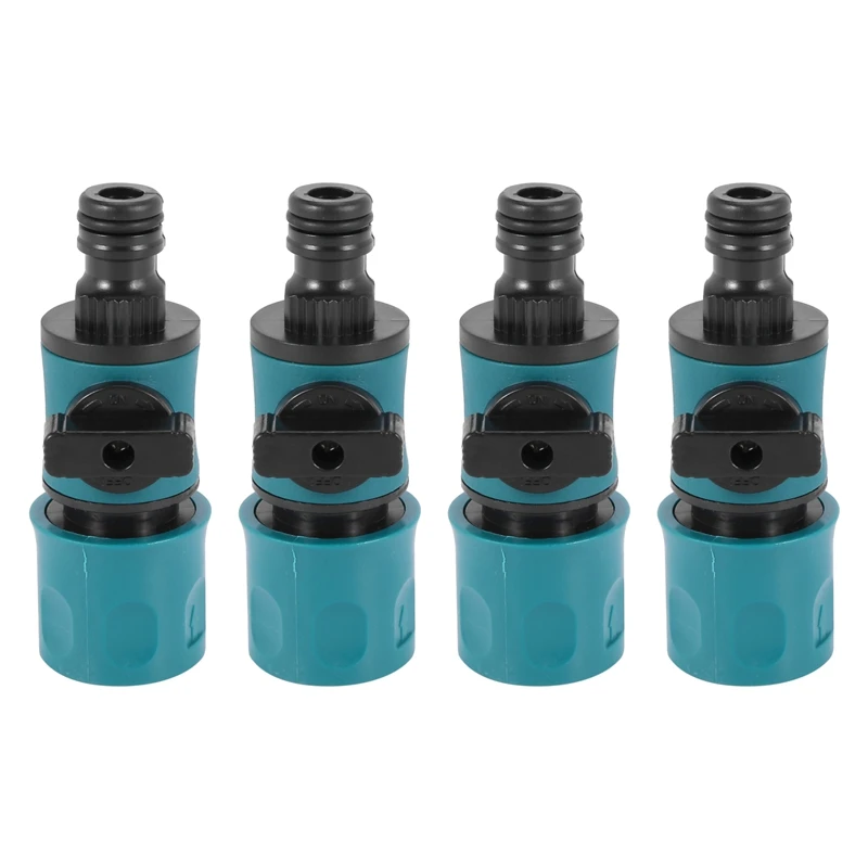 

4X Valve With Quick Connector Agriculture Garden Watering Prolong Hose Irrigation Pipe Fittings Hose Adapter Switch
