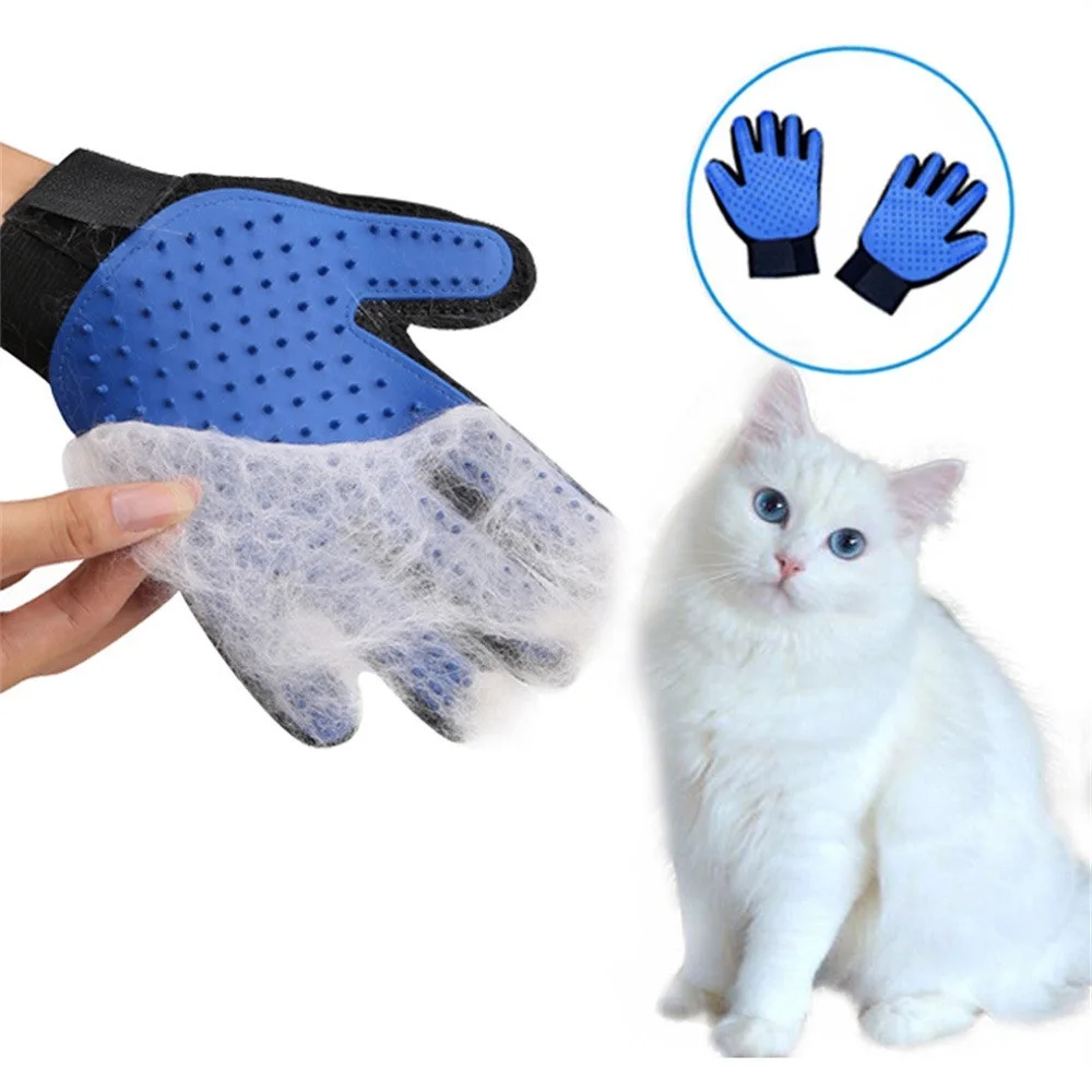 

Dog Pet Grooming Glove Silicone Cats Brush Comb Deshedding Hair Gloves Dogs Bath Cleaning Supplies Animal Combs by