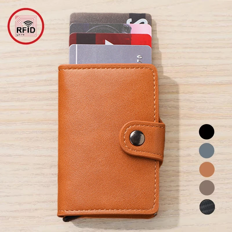 Винтажный Мужской Кошелек Из Алюминиевого Сплава С RFID-блокировкой