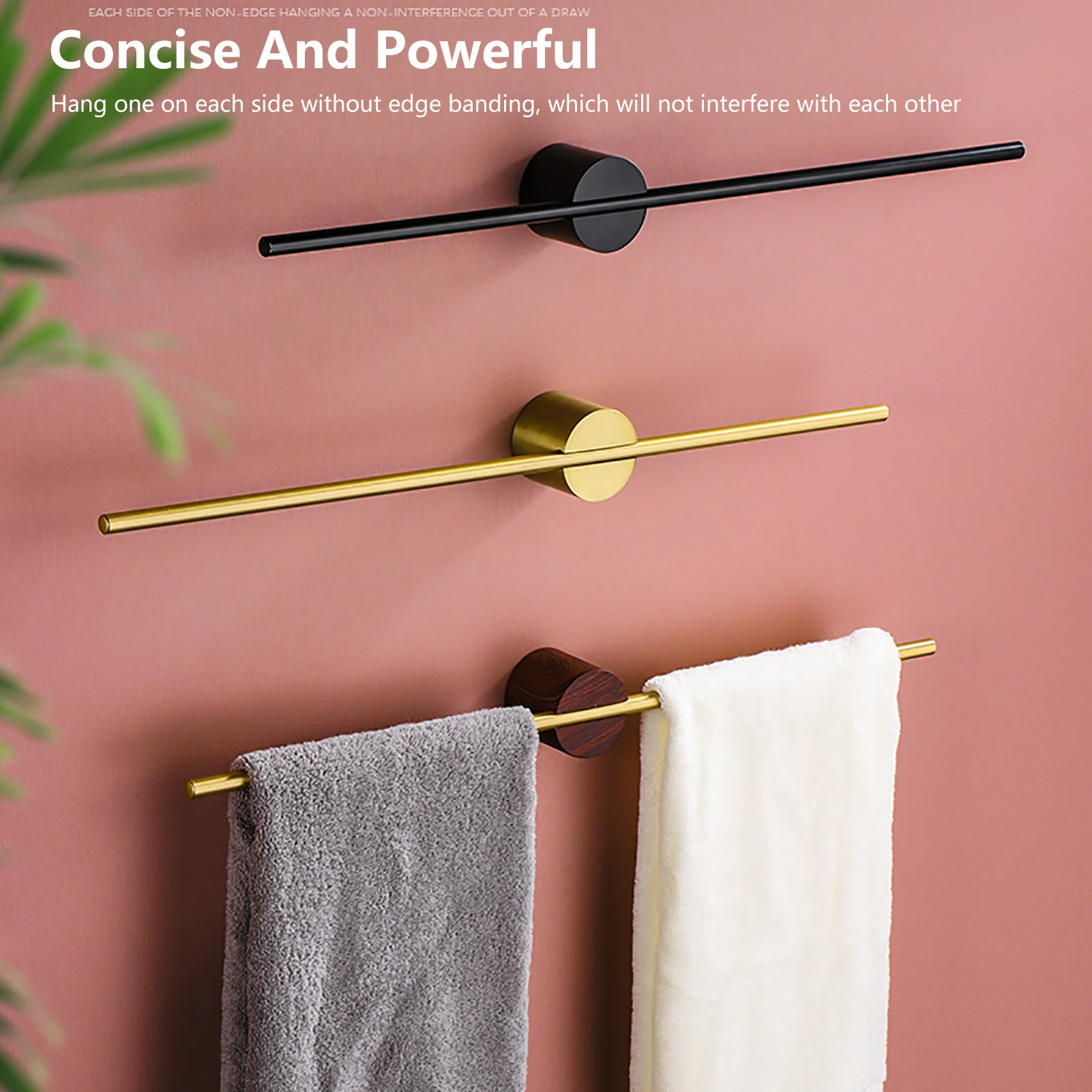 Rack Towel Hanger Bath Towel Holder Wall Hanging Towel Bar Space Aluminum Bathroom Shelf Kitchen Storage Rack