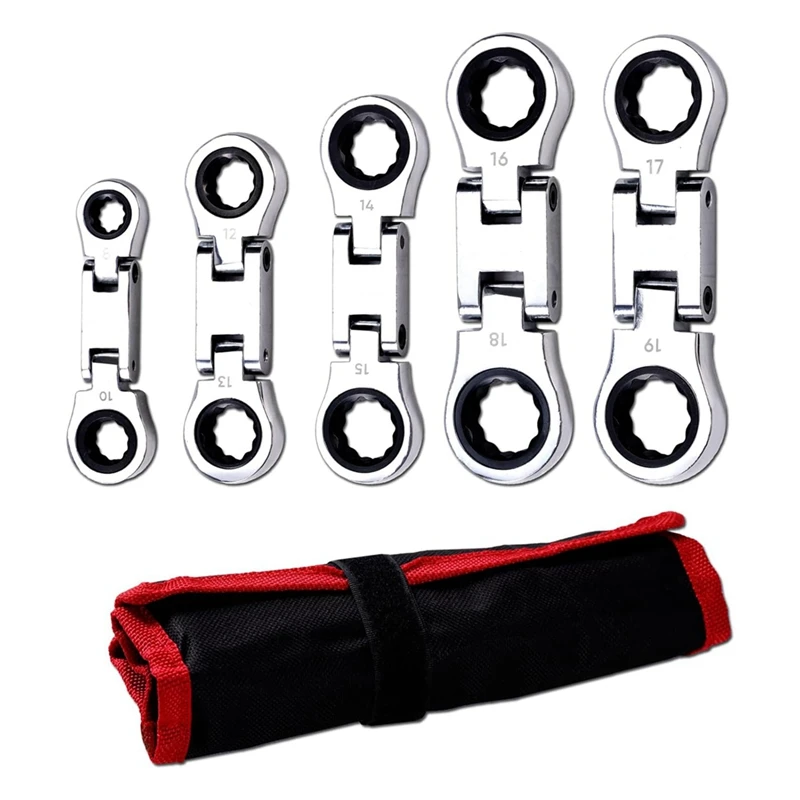 Набор гаечных ключей с трещоткой и гибкой головкой из 5 предметов Метрическая