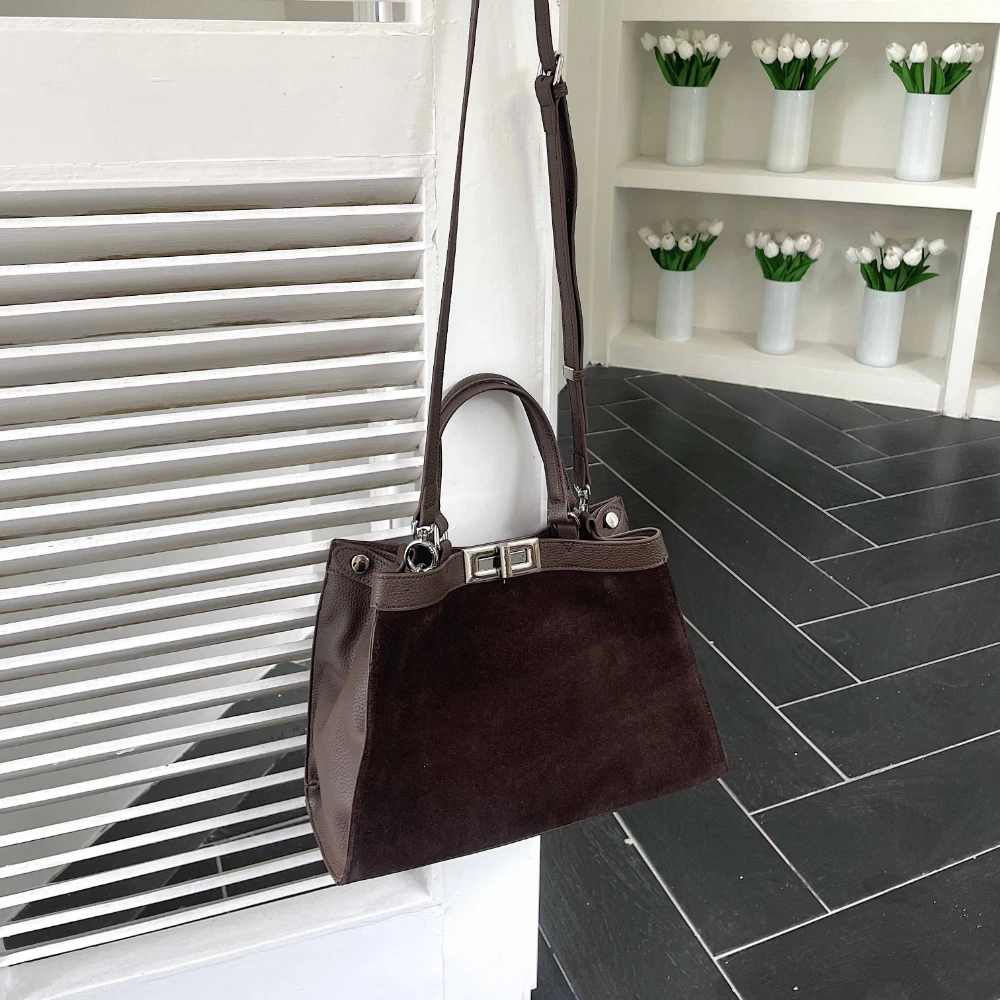 Роскошные замшевые кожаные сумки Motingsome модные женские через плечо настоящие