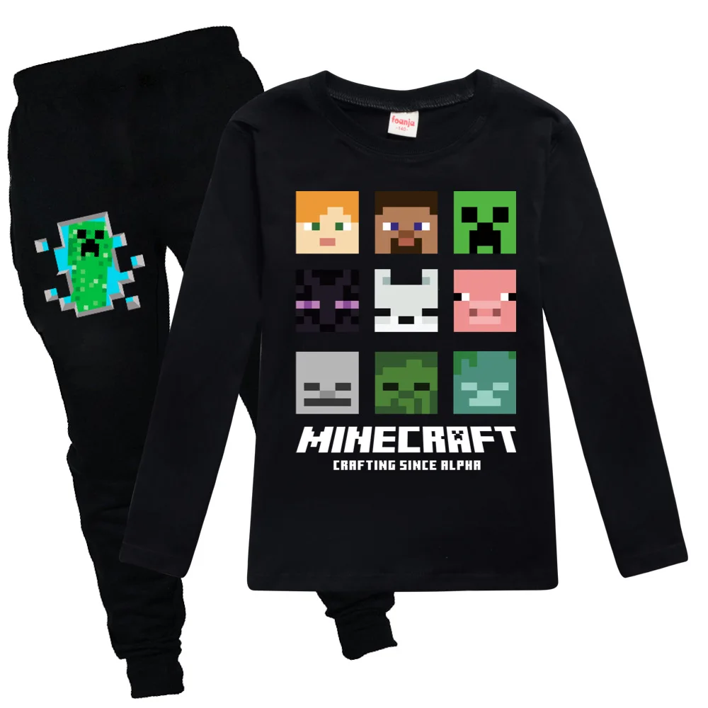 Весенний комплект одежды MINECRAFT для мальчиков и девочек хлопковая детская