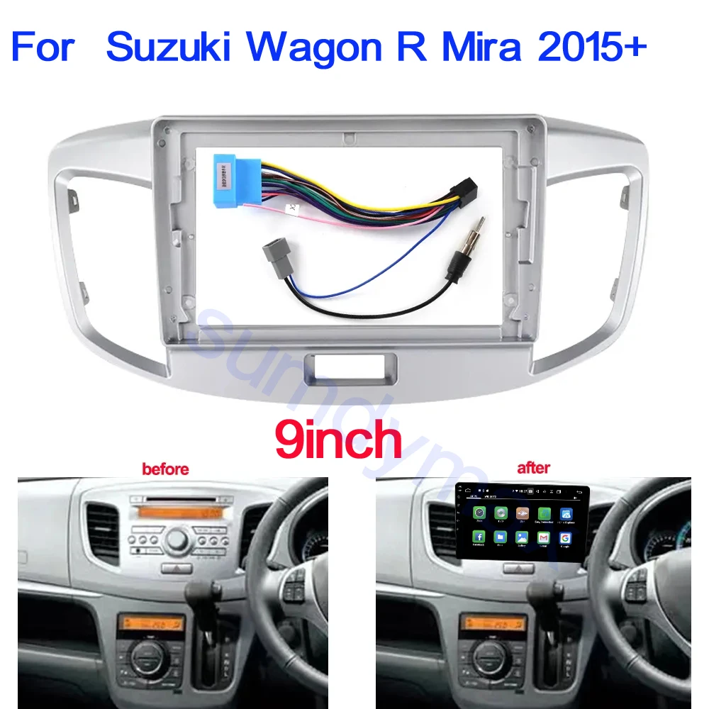 

Double 2 Din Car Radio Frame for Suzuki Wagon R Mira 2015-2019 Auto Stereo Panel Dash Installation Kit Trim Bezel Cover