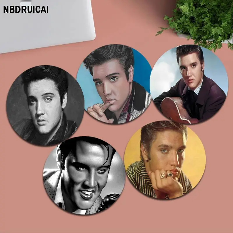 

Elvis Presley Small Round Desktop Desk Mat Kawaii Gaming Accessories Students Writing Pad Mouse Pad Padmouse Desk Play Mats
