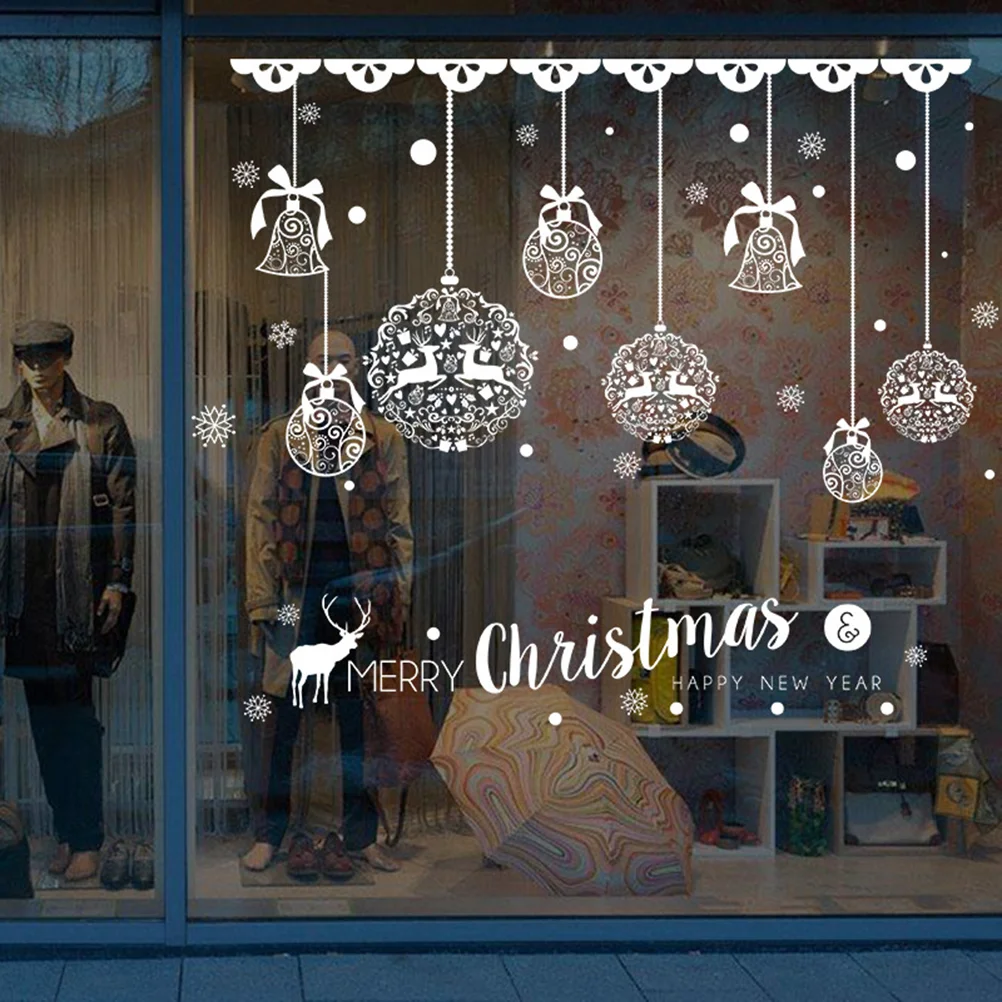 

Christmas Wall Sticker Window Clings Removable Stickers Snowflake Door Pvc Decal
