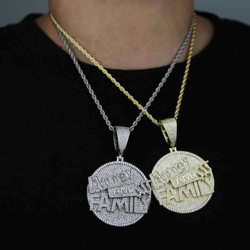 Ожерелье с круглой подвеской в стиле хип-хоп для мужчин и женщин украшение со
