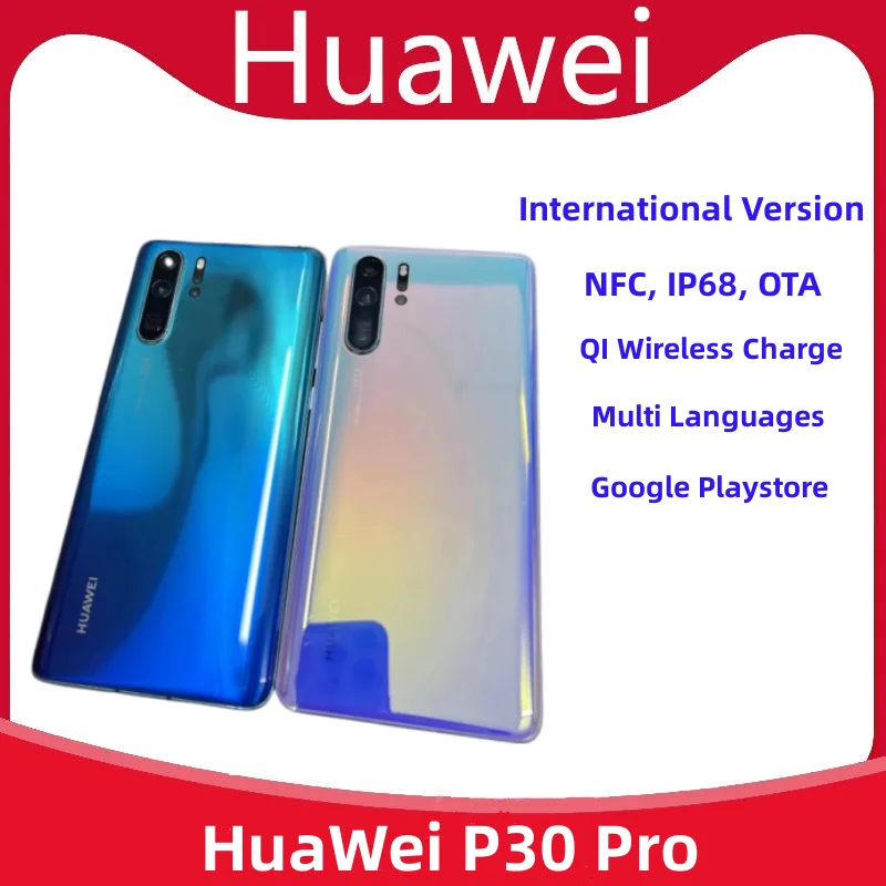 HuaWei P30 Pro versione globale SmartPhone VOG-L29 IP68 NFC Kirin 980 Dual Sim 6.47 "2340x1080 OLED 40.0MP 5 fotocamere caricatore 40W