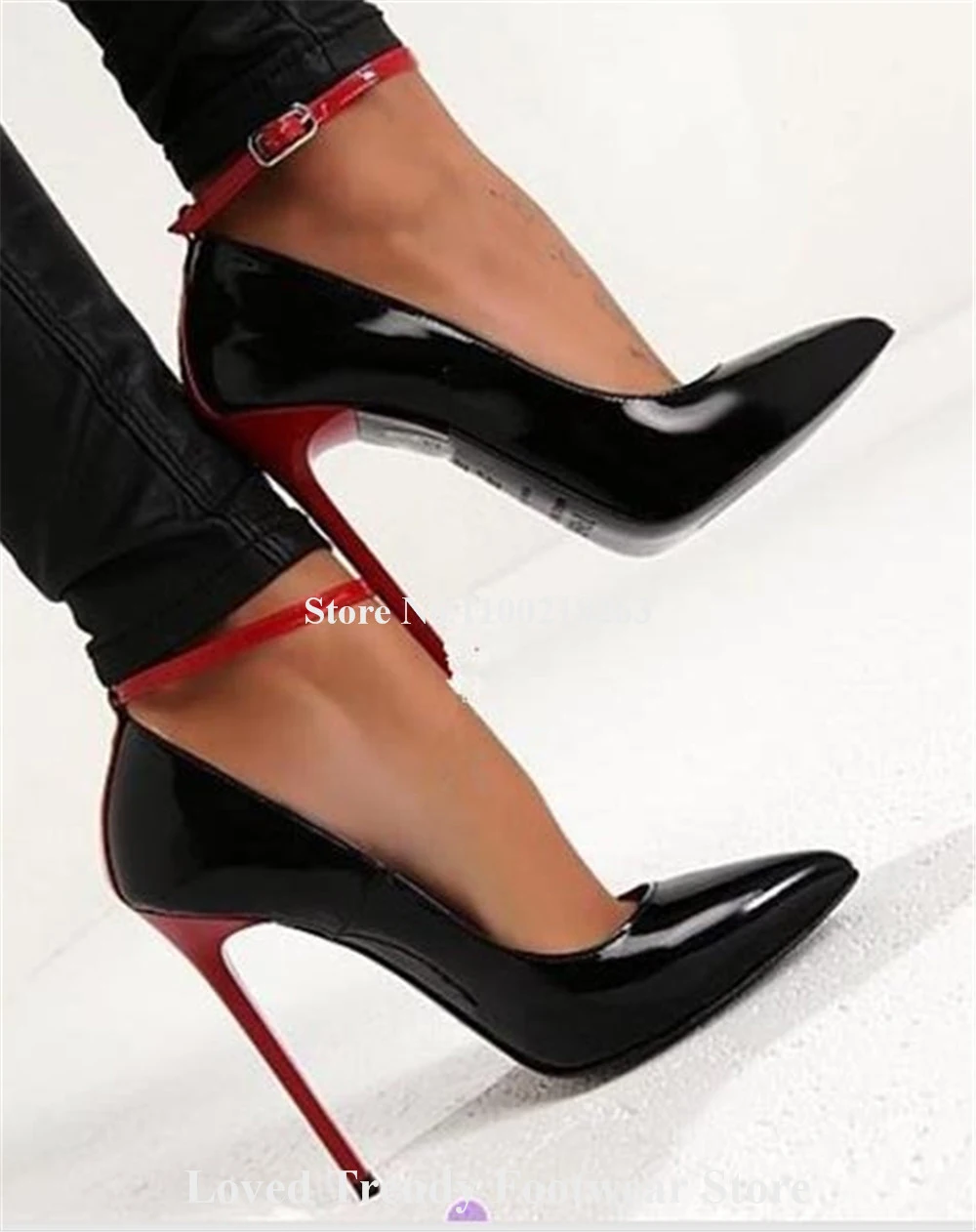 Туфли-лодочки в классическом стиле лоскутные на тонком каблуке-шпильке