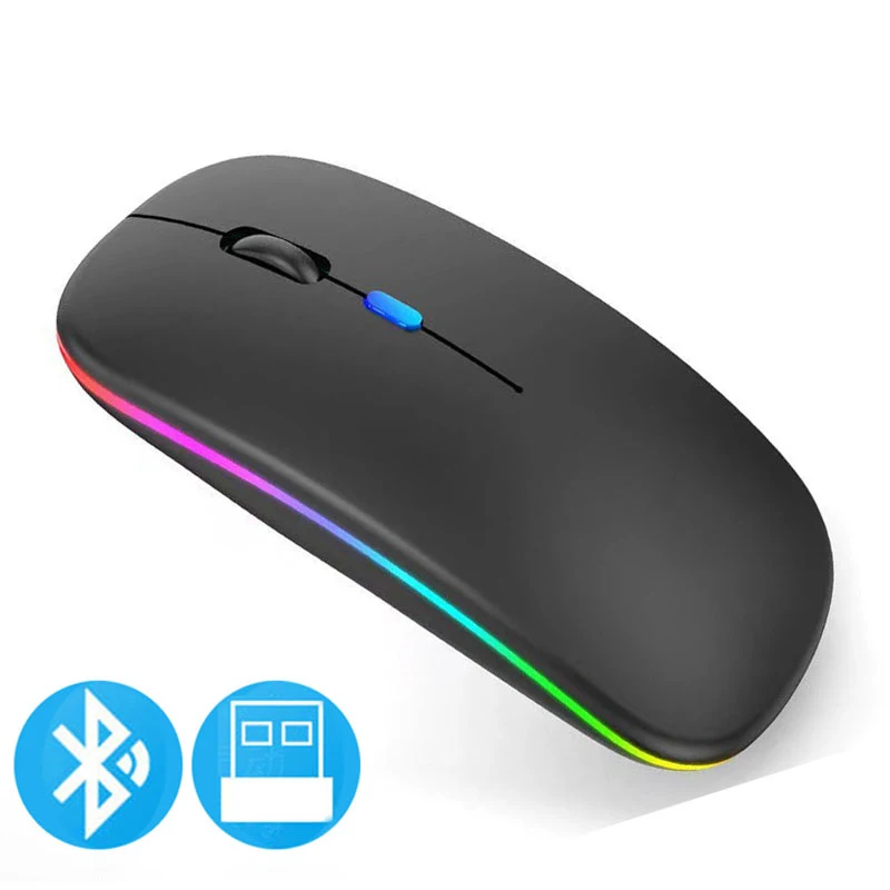Беспроводная Bluetooth-мышь с USB-подзарядкой, 2,4 ГГц, 1600DPI