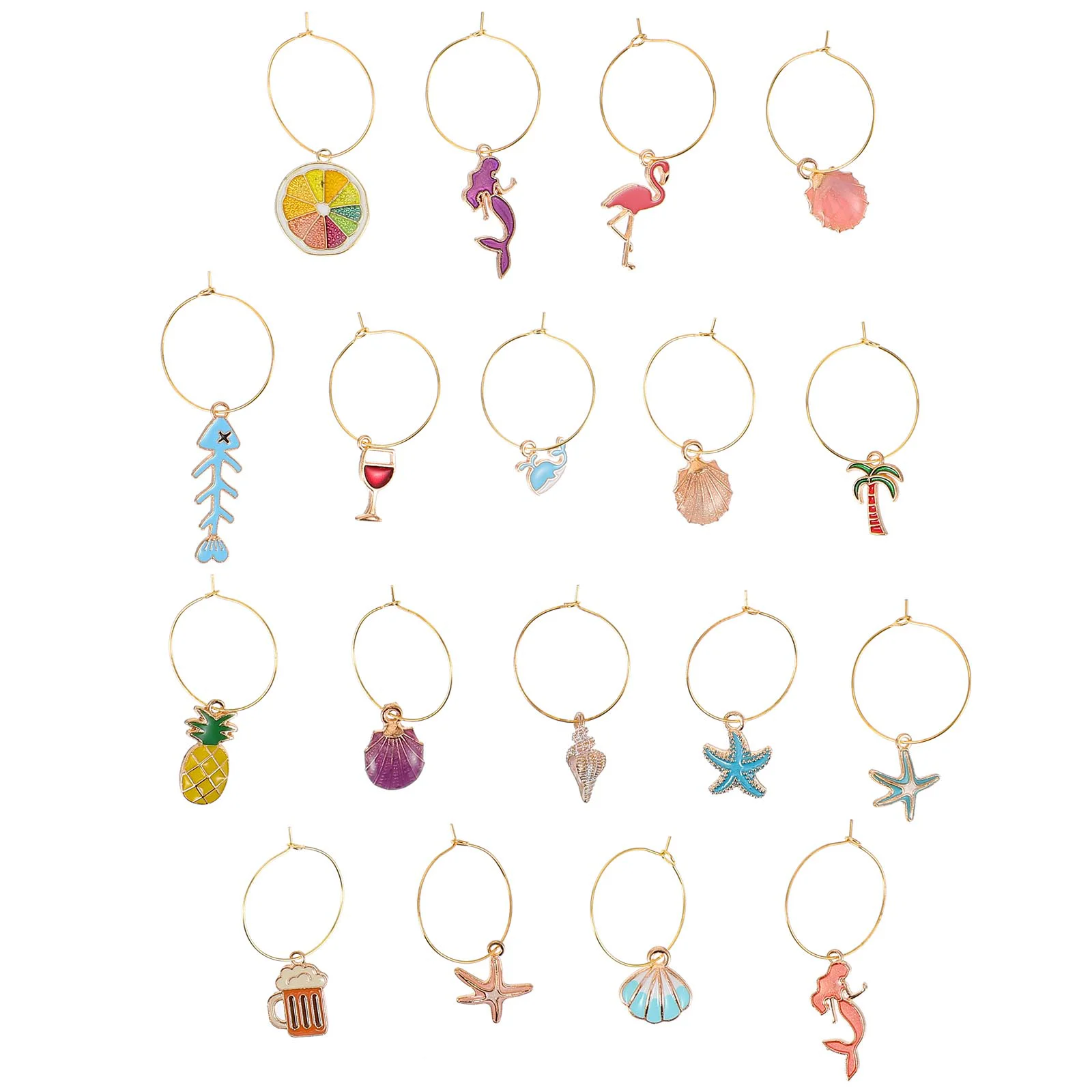 

Charms Markers Tags Drink Rings Decors Identifiers Marker Beach Charm Identification Party Glasses Drinking Label Cocktail Stem