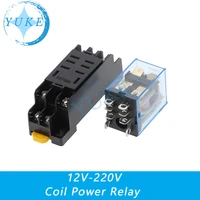 220240v ac 10a 8pin coil power relay dpdt ly2nj hh62p hhc68a 2z with socket base