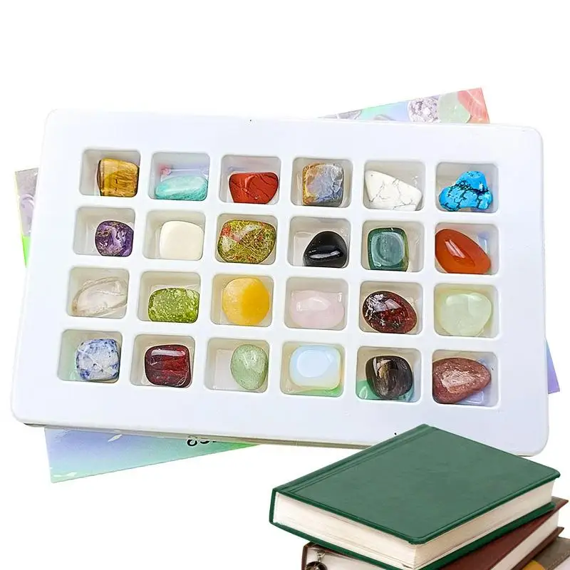 

Rock Collection 24Pcs Rocks Gemstones Crystals Geology Science STEM Toys Mineral Science Beginner Set For School Nursery
