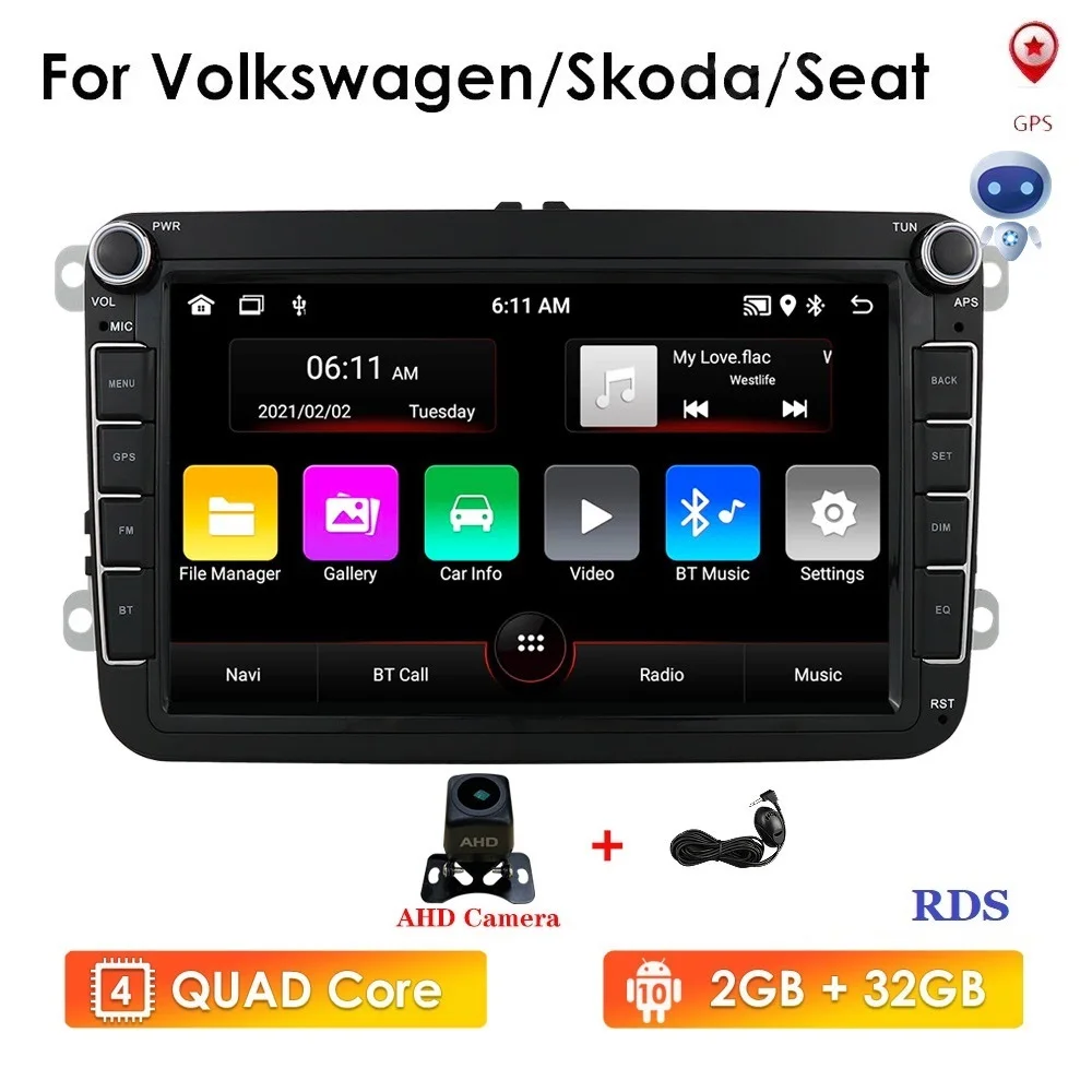 Автомобильный мультимедийный плеер проигрыватель на Android 10 с GPS для