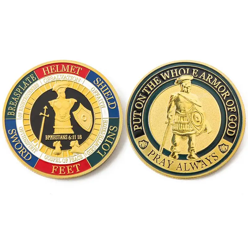 

God Armor Guard The Soldier New Donald America Great Again President Commemorative Challenge Coin Gift Home Decoration