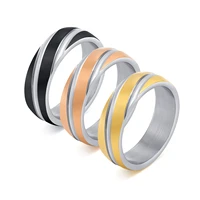 2 row stainless steel rings for women men classic wedding bands party jewelry 6mm wide size 5 to 13