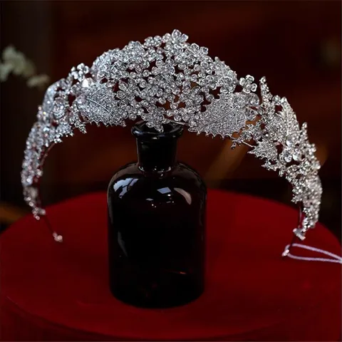 CC короны для свадьбы женские аксессуары свадебный головной убор обручальное украшение в форме цветка винтажная диадема с кристаллами тиары AN112