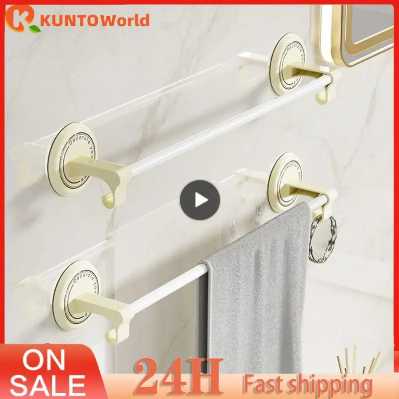 

Storage Coat Hanger Solid No Trace Towel Rack Abs Hanger Bathroom Storage Multifunction Storage Rod No Punching Storage Rack