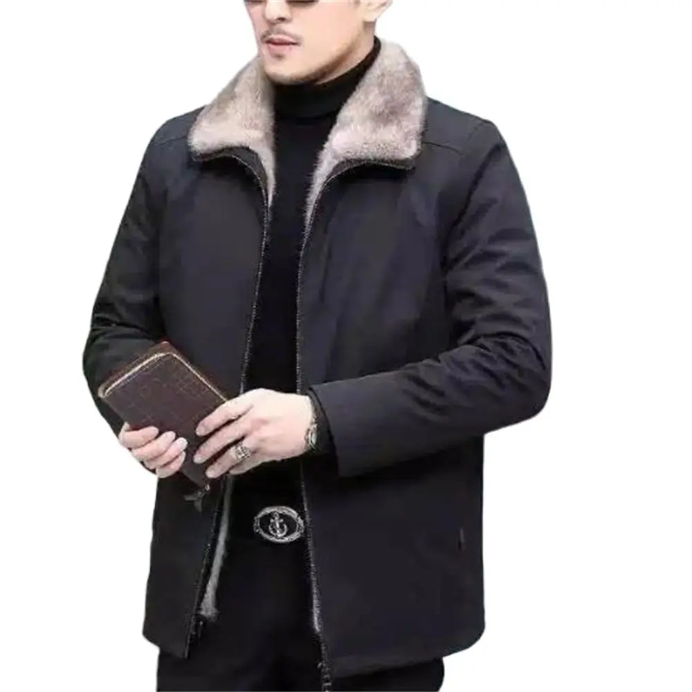 

2024 New Casual Warm Fleece Winter Jacket Lamb Wool Parka Outerwear Windbreaker Oversize Padded Cotton Jacket Coat Men Tops 6XL